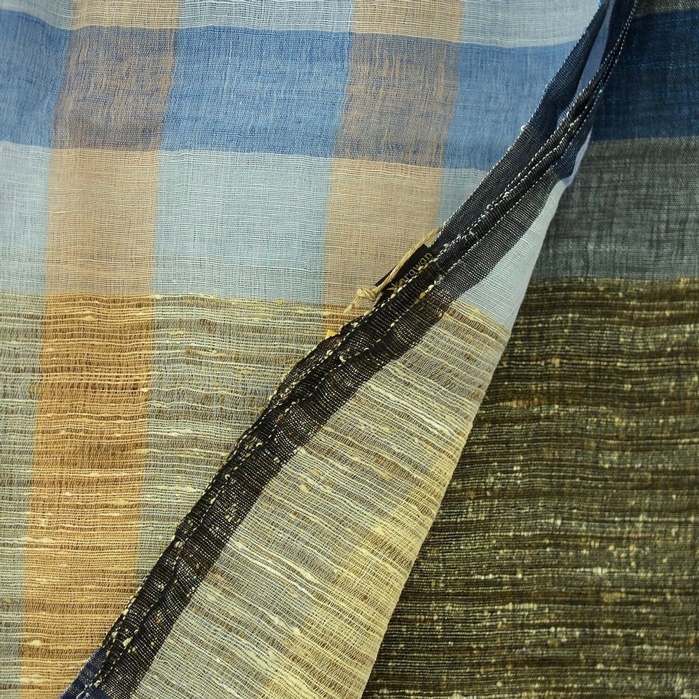 Foulards et écharpes - ETOLE EN LIN, COTON BIO ET JUTE "CHESS” - KARAWAN AUTHENTIC