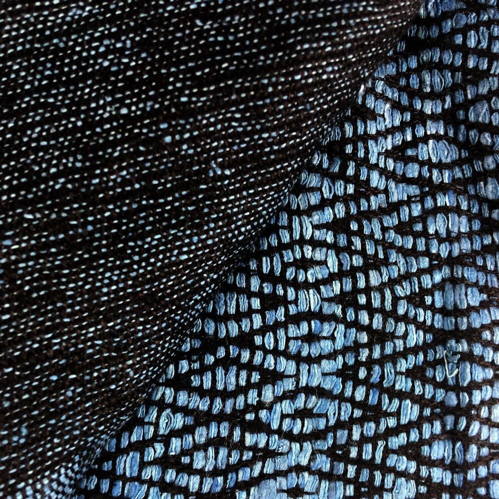 Foulards et écharpes - ETOLE EN SOIE ERI "ESHANI" BLEU ADRIATIC - KARAWAN AUTHENTIC