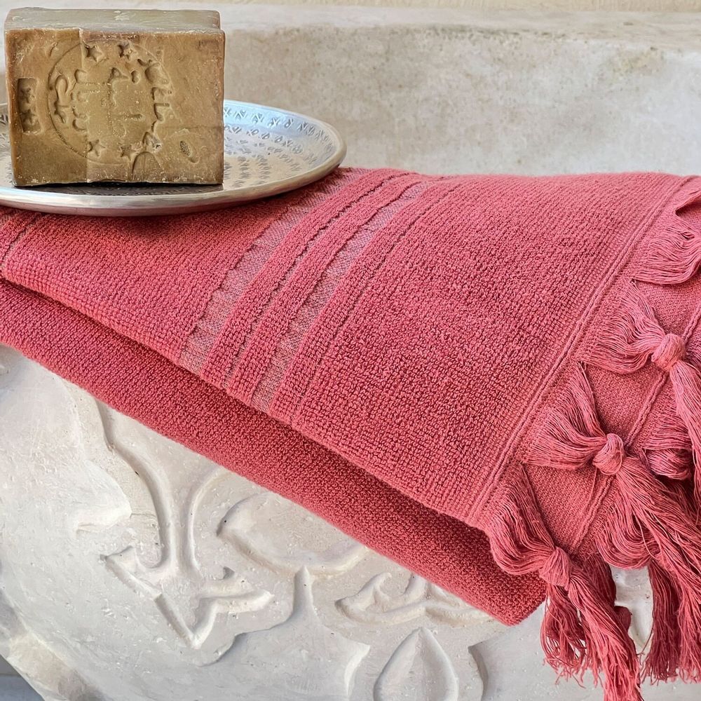 Serviettes de bain - FOUTA EN COTON BIOLOGIQUE - Collection DOLCE - Couleur JASPE - KARAWAN AUTHENTIC