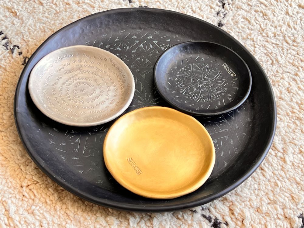 Objets de décoration - MINI COUPELLE EN LAITON NOIR GRAVÉ 'ARABESK' - KARAWAN AUTHENTIC