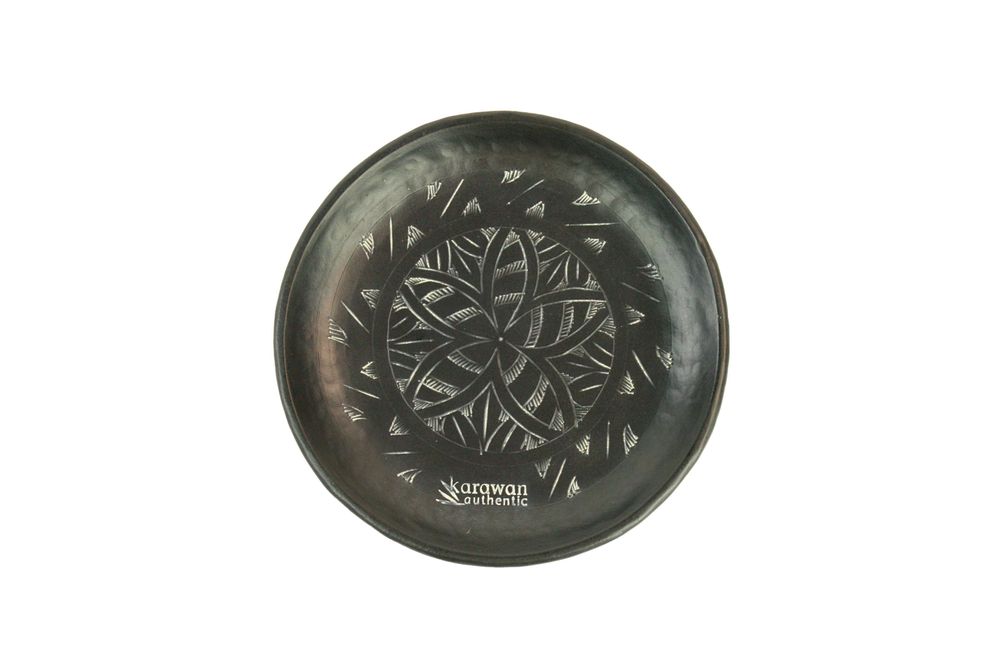 Objets de décoration - COUPELLE EN LAITON NOIR GRAVÉ 'ARABESK' - KARAWAN AUTHENTIC
