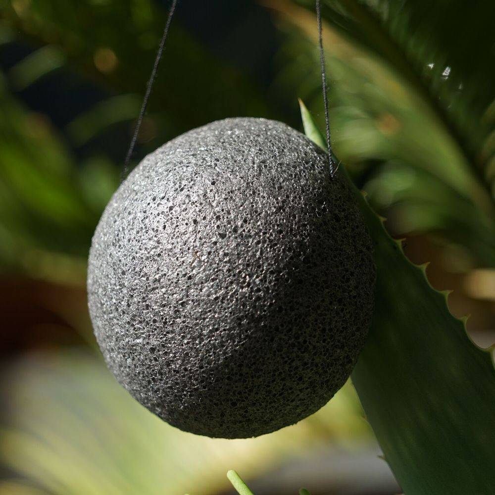 Cosmétiques - EPONGES KONJAC BIOLOGIQUE ENRICHIE AU CHARBON DE BAMBOU - KARAWAN AUTHENTIC