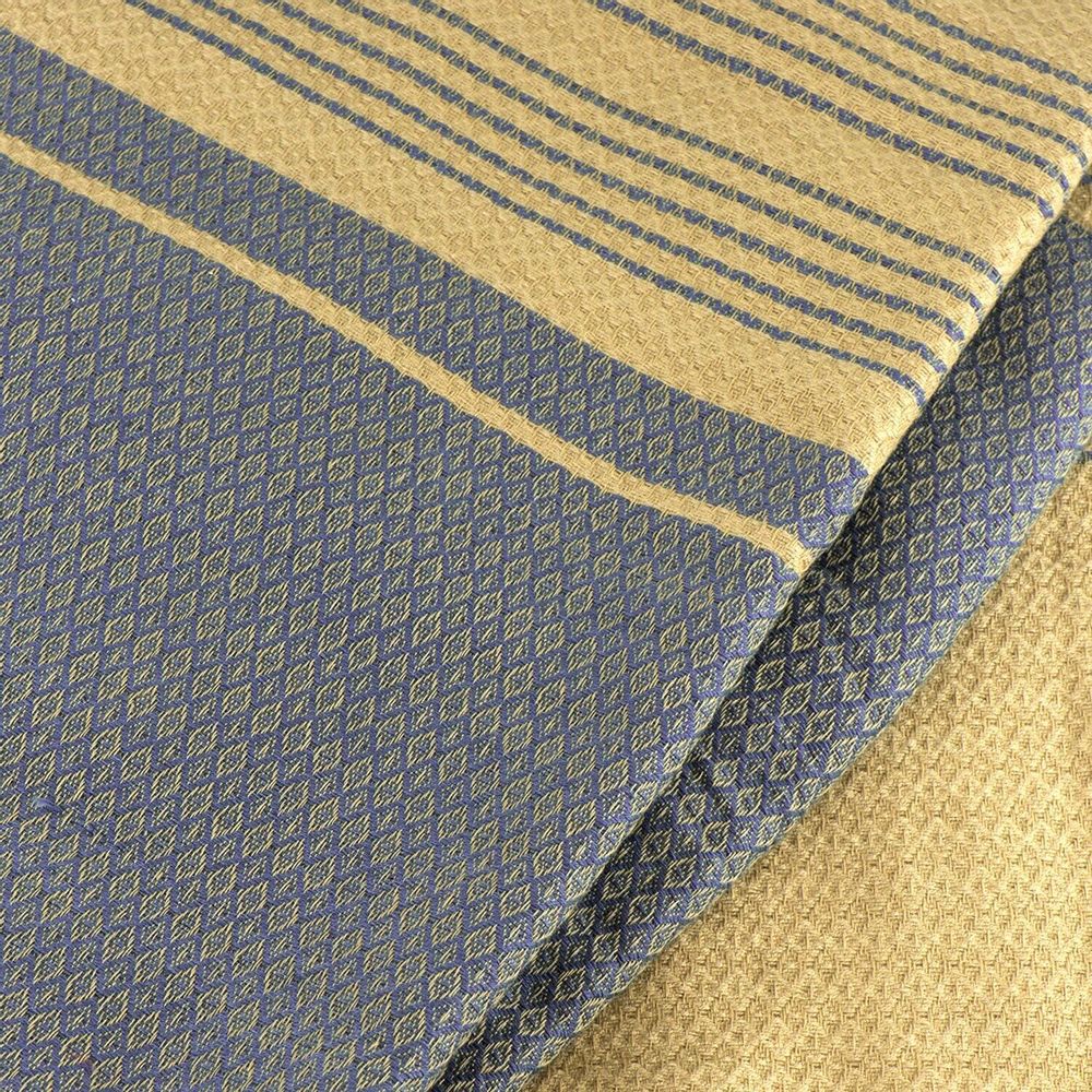 Serviettes de bain - FOUTA EN COTON BIOLOGIQUE - Collection SAND- Couleur SABLE & BLEU DE CHINE - KARAWAN AUTHENTIC