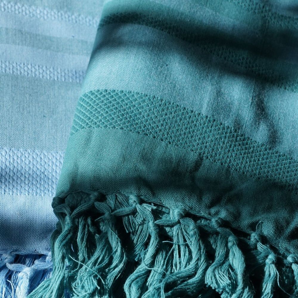 Serviettes de bain - FOUTA TISSÉE EN COTON BIOLOGIQUE - COLLECTION GARDEN - COULEUR ALMOND - KARAWAN AUTHENTIC
