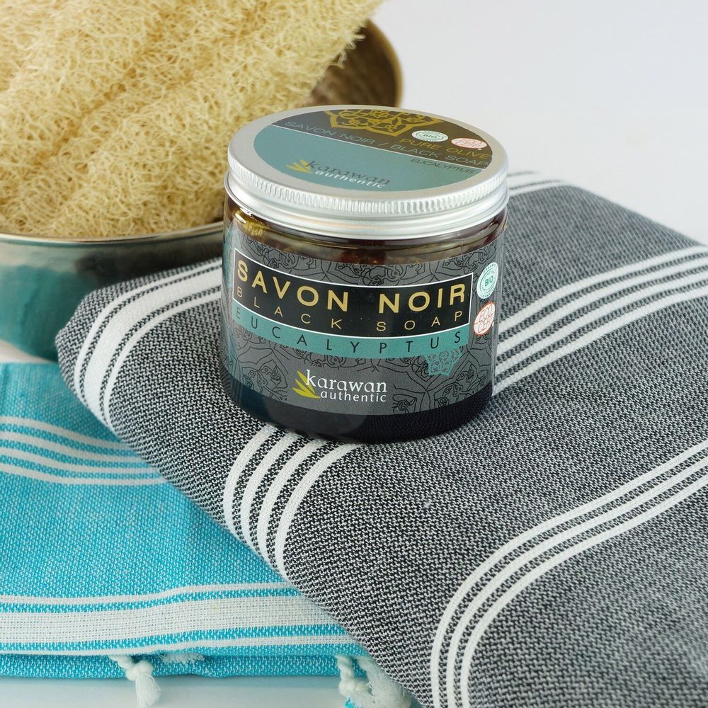 Hammams - CERTIFIED ORGANIC BLACK SOAP - ENRICHED WITH EUCALYPTUS - KARAWAN AUTHENTIC