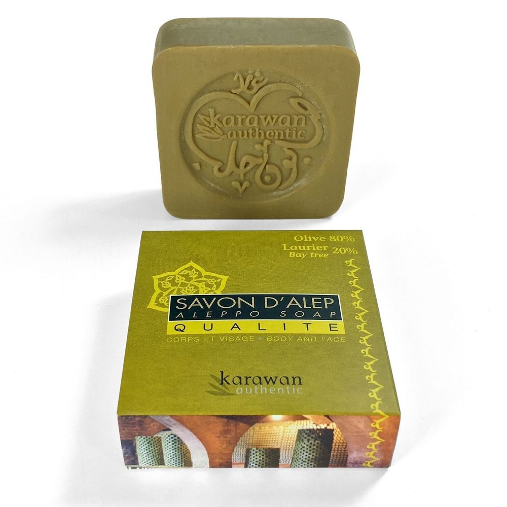 Savons - SAVON D'ALEP QUALITÉ - HUILE D'OLIVE 80% ET DE LAURIER 20% - KARAWAN AUTHENTIC