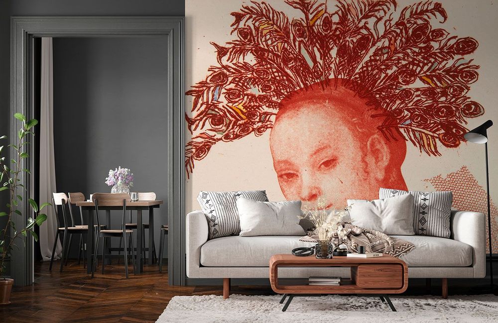 Tapisseries - Décor mural / Papier peint "Vénus plume" - CHARLOTTE MASSIP