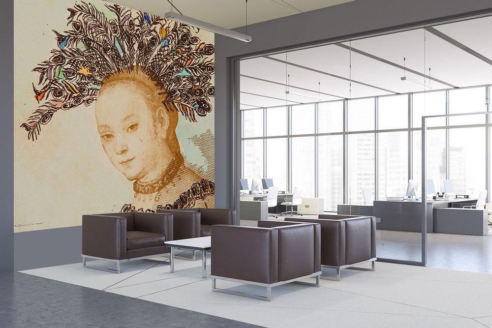 Tapisseries - Décor mural / Papier peint "Vénus plume" - CHARLOTTE MASSIP