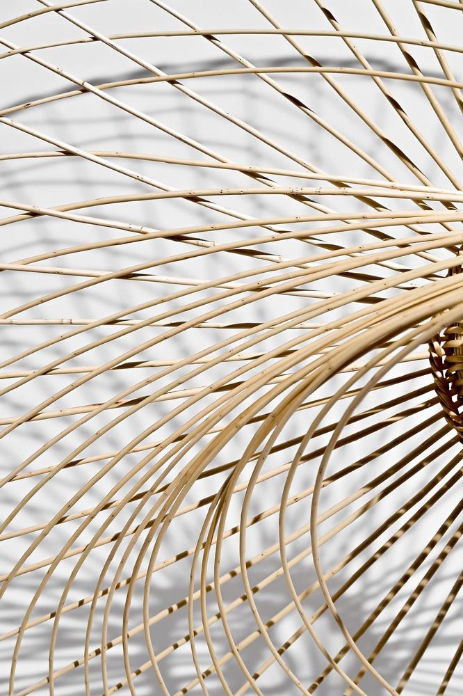 Hanging lights - \" SuperNova\” large wicker basketry lamp - TRESSAGES PAS SAGES