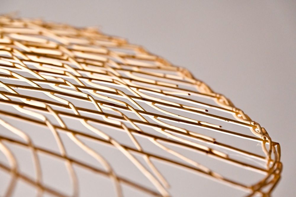 Hanging lights - \" SuperNova\” large wicker basketry lamp - TRESSAGES PAS SAGES