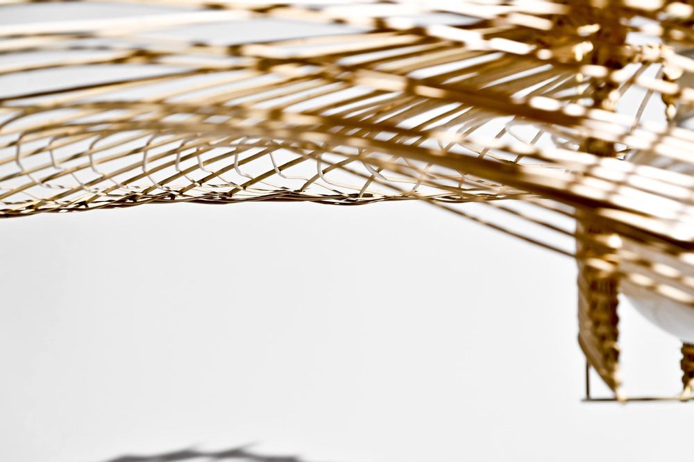 Hanging lights - \" SuperNova\” large wicker basketry lamp - TRESSAGES PAS SAGES