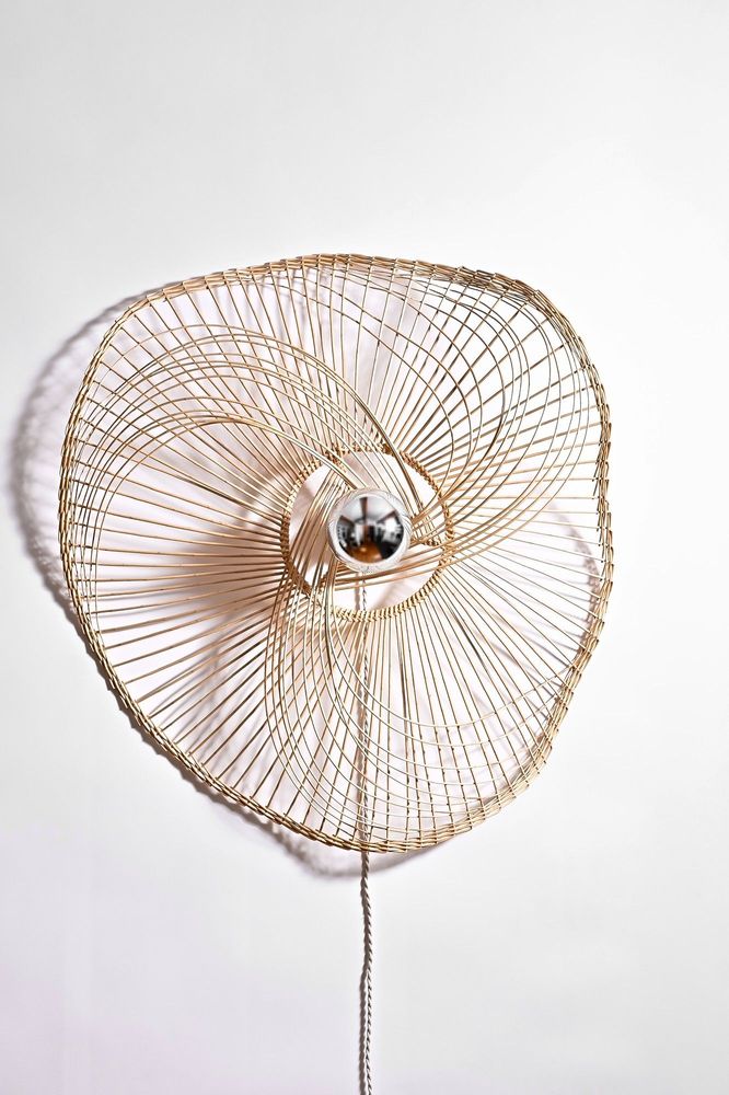 Unique pieces - Galaxie Illuminated wicker basketry wall lamp - TRESSAGES PAS SAGES