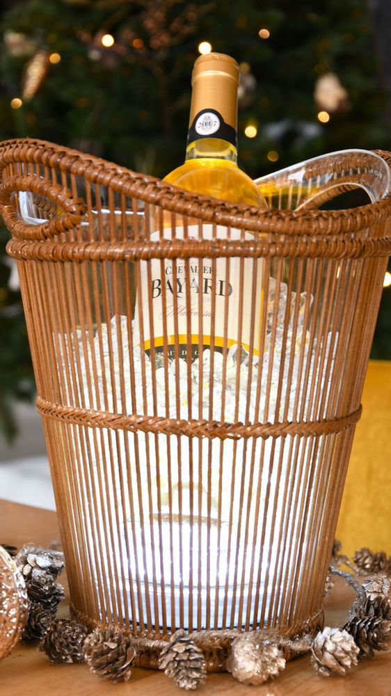 Accessoires pour le vin - Konbo, seau à champagne rotin éclairage led - PAGAN