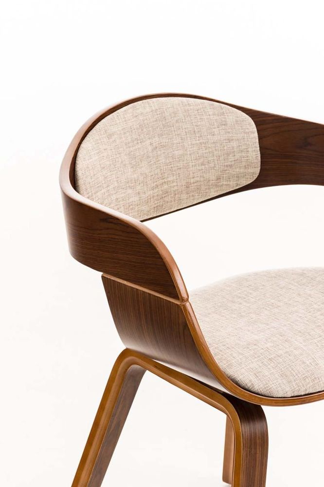 Kitchens furniture - Kingston Chair - Walnut and Fabric - VIBORR