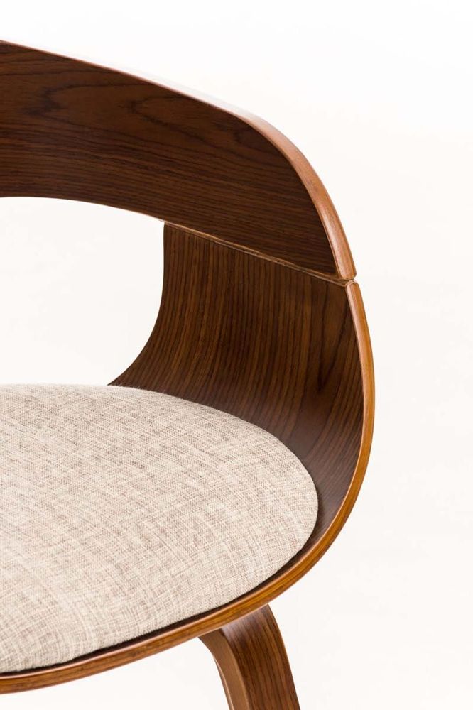 Kitchens furniture - Kingston Chair - Walnut and Fabric - VIBORR