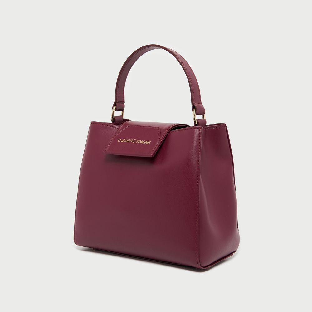 Sacs et cabas - Sac à main en cuir vegan couleur prune forme sceau - CARMEN & SIMONE