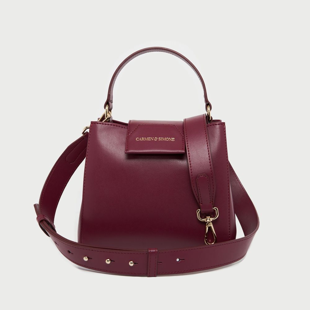 Sacs et cabas - Sac à main en cuir vegan couleur prune forme sceau - CARMEN & SIMONE