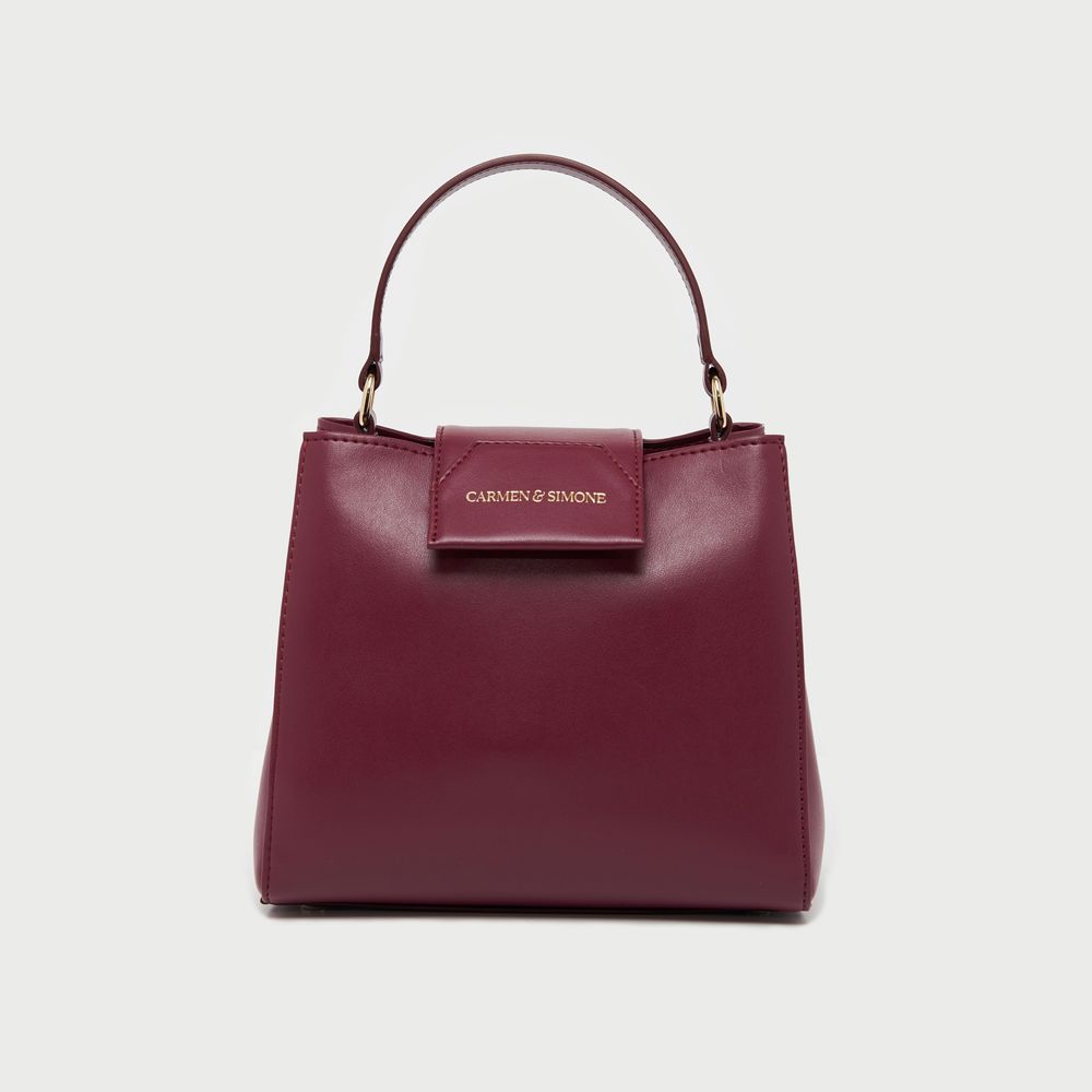 Sacs et cabas - Sac à main en cuir vegan couleur prune forme sceau - CARMEN & SIMONE