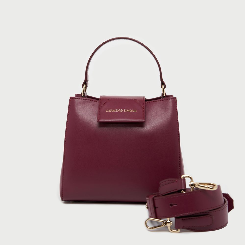 Sacs et cabas - Sac à main en cuir vegan couleur prune forme sceau - CARMEN & SIMONE