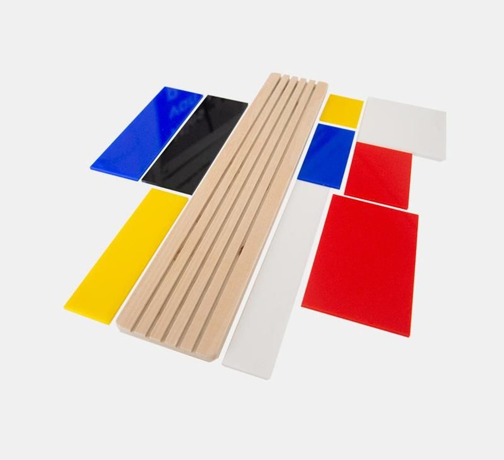 Design objects - Shapes of Mondrian - 3D Art toy - Decorative Movable De Stijl diorama - BEAMALEVICH