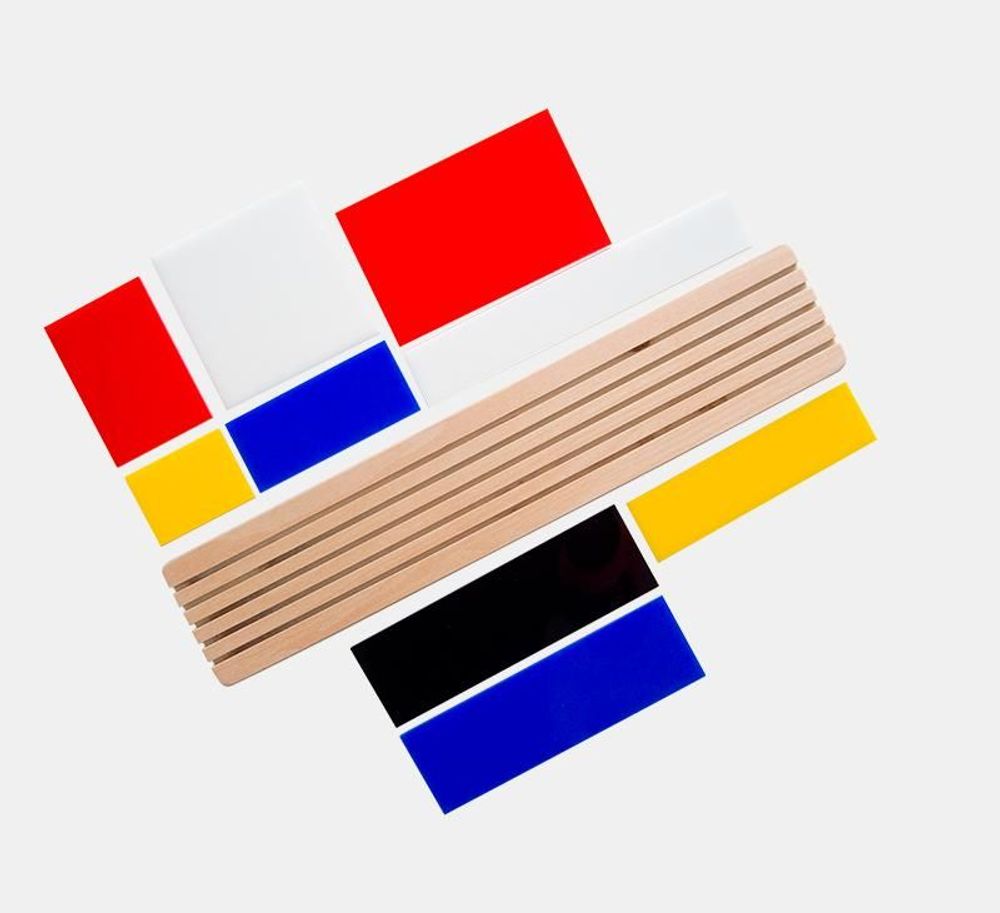 Design objects - Shapes of Mondrian - 3D Art toy - Decorative Movable De Stijl diorama - BEAMALEVICH