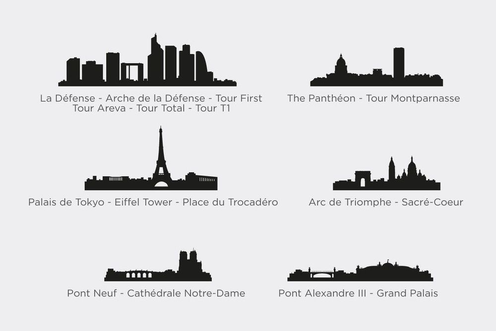 Sculptures, statuettes et miniatures - Formes de Paris - Silhouette d'horizon de la ville en 3D - Diorama - BEAMALEVICH