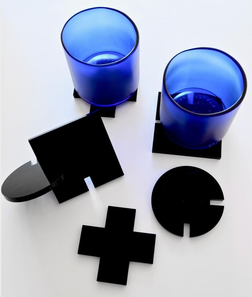 Kitchen utensils - Malevich Coasters Set of 6 - Suprematism inspired Acrylic drink bases - BEAMALEVICH