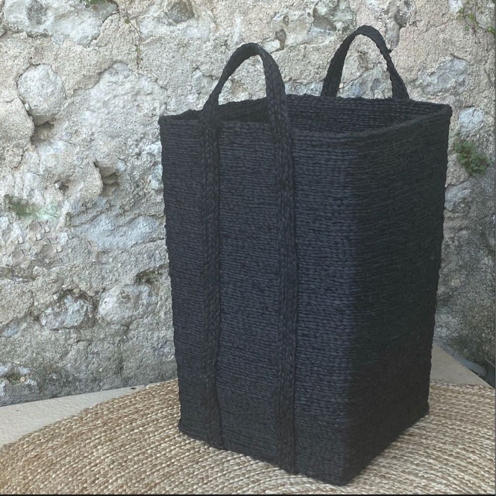 Objets de décoration - NOUVEAU ! Panier à linge en jute - Noir - RÊVE VERT