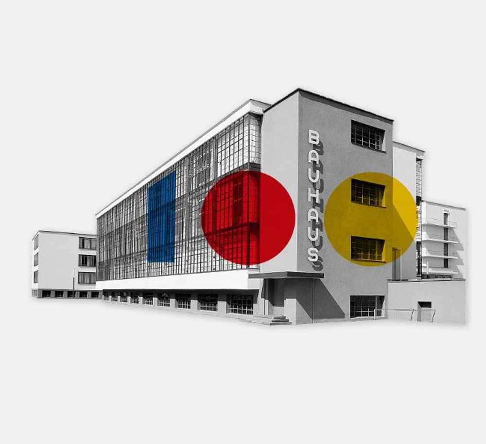 Decorative objects - Bauhaus Dessau 100 Years Façade Fridge Magnet - 6 pieces - BEAMALEVICH