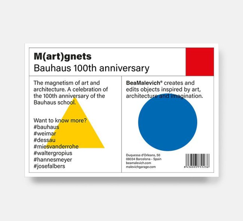 Decorative objects - Bauhaus Dessau 100 Years Façade Fridge Magnet - 6 pieces - BEAMALEVICH