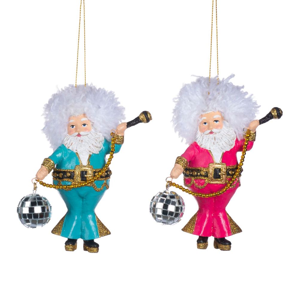 Other Christmas decorations - + DISCO BALL SANTA ORN ASS/2 MULTI 14CM - GOODWILL M&G