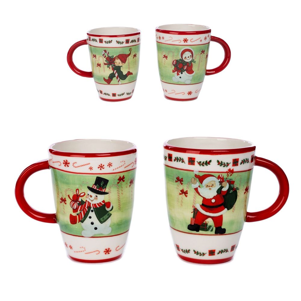 Other Christmas decorations - CER.XMAS SANTA/SNOWM.MUG ASS/2 GRN 12CMhandwash - GOODWILL M&G