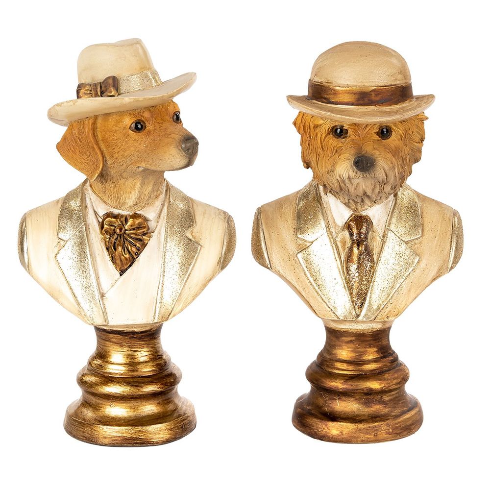 Christmas table settings - + GENTLEM.DOG BUST TT ASS/2 CRM/GLD 18CM - GOODWILL M&G