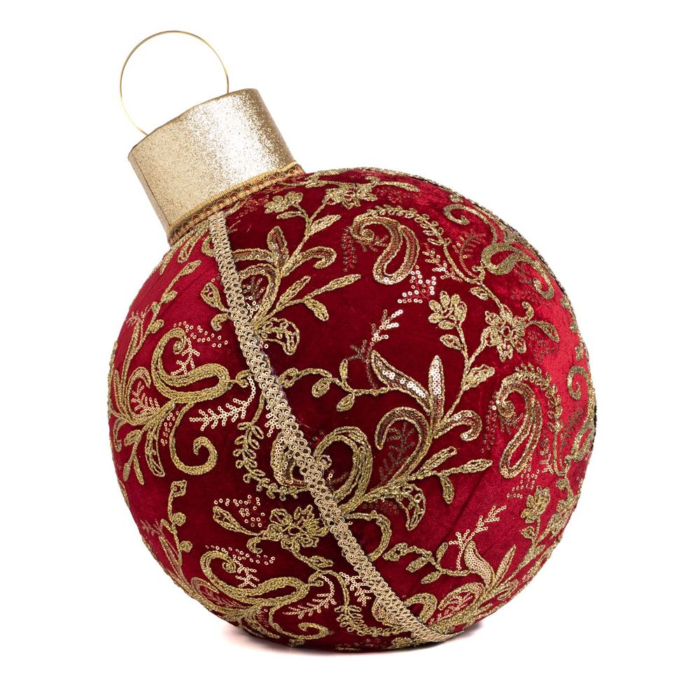 Affiches - BROC.SWIRL XMAS DISPLAY BALL TT RD/GLD 51CM - GOODWILL M&G