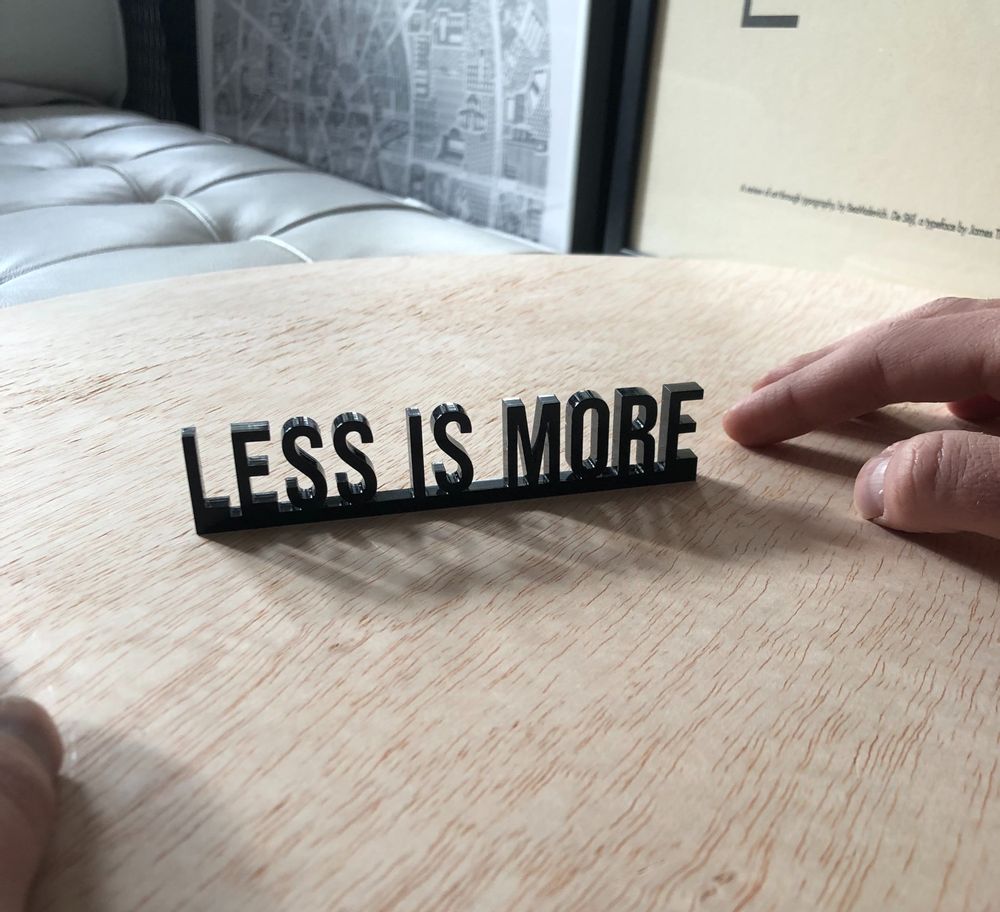 Decorative objects - Less Is More 3D Decorative Architecture Quote - Mies van der Rohe - BEAMALEVICH