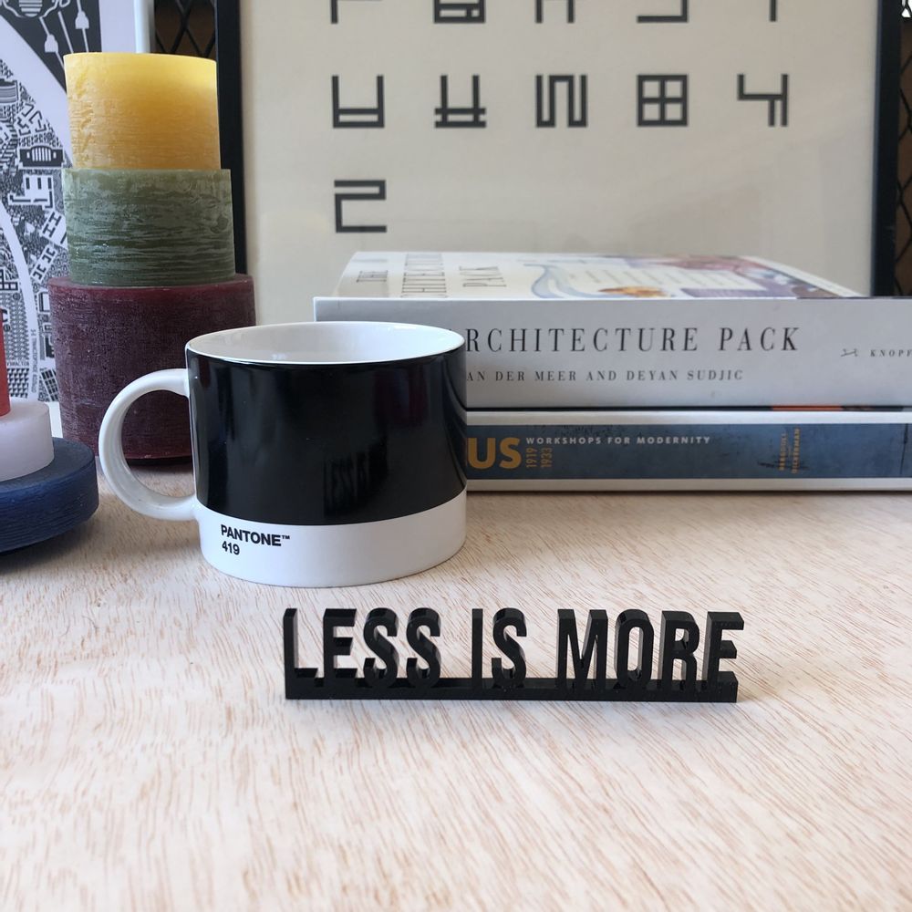 Decorative objects - Less Is More 3D Decorative Architecture Quote - Mies van der Rohe - BEAMALEVICH