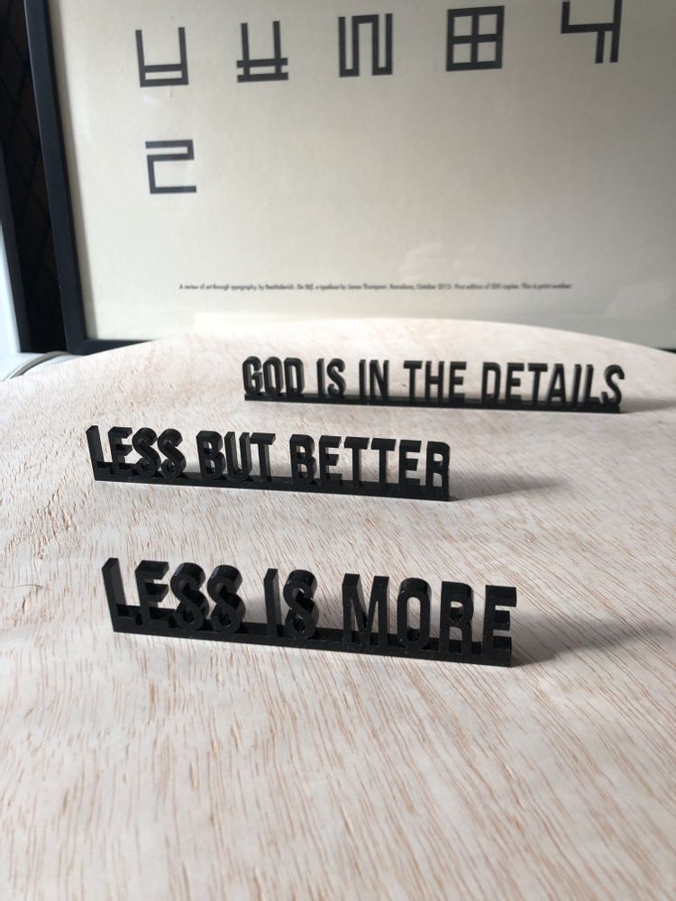 Decorative objects - God is in the Details 3D Architecture Decor Quote - Mies van der Rohe - BEAMALEVICH