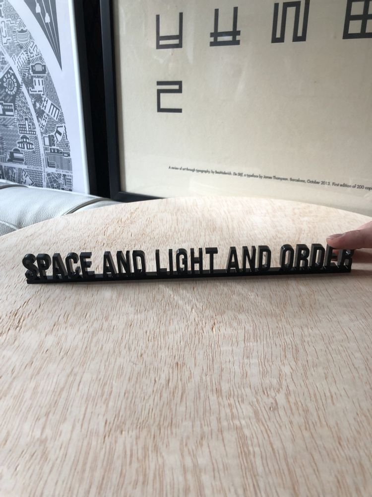 Decorative objects - Space and Light and Order 3D Architecture Decor Quote - Le Corbusier - BEAMALEVICH