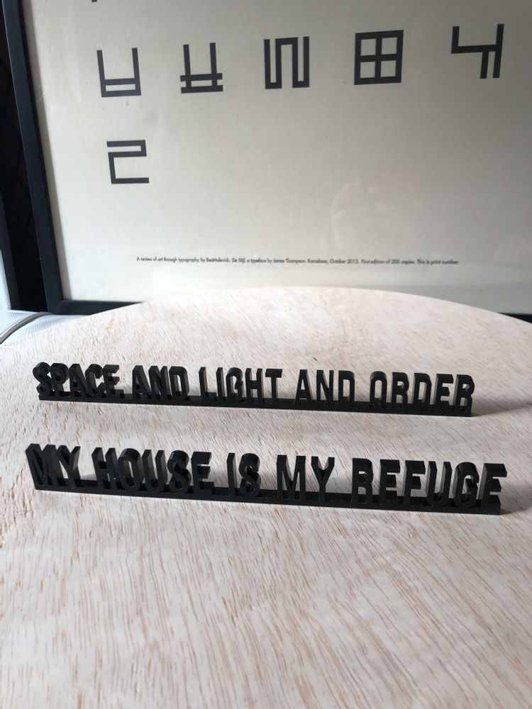 Decorative objects - Space and Light and Order 3D Architecture Decor Quote - Le Corbusier - BEAMALEVICH