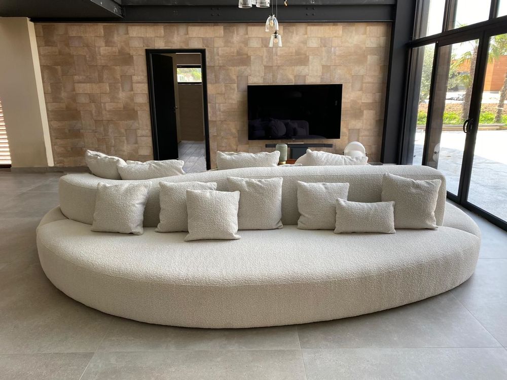 Sofas - Lab Organic White Pearl | 100% Bespoke Double-sided curved sofa - CREARTE COLLECTIONS