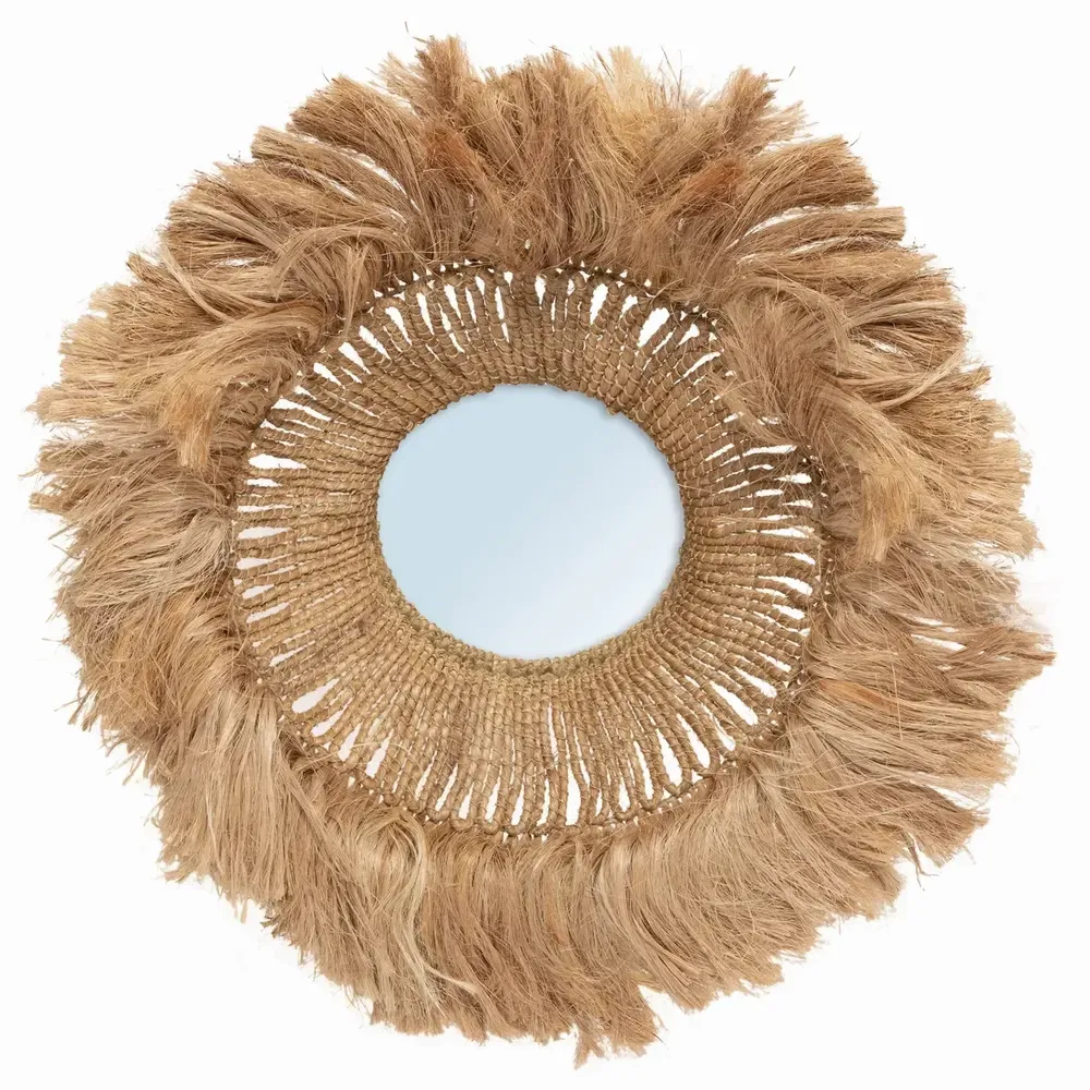 Mirrors - The Abaca Solomon Mirror - Natural - BAZAR BIZAR LIVING