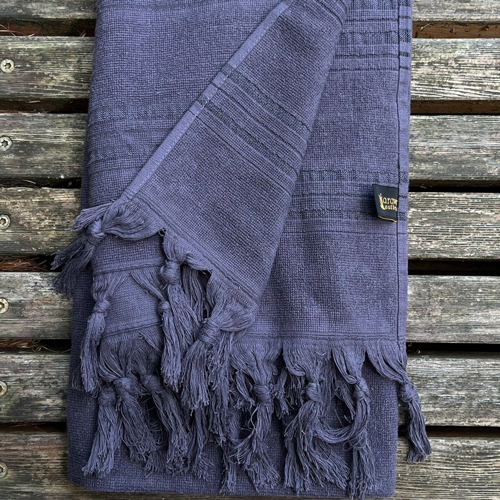 Serviettes de bain - FOUTA EN COTON BIOLOGIQUE - COLLECTION DOLCE - COULEUR ONYX - KARAWAN AUTHENTIC