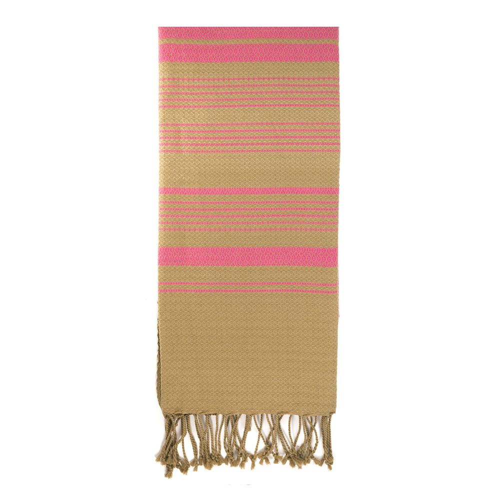 Bath towels - ORGANIC COTTON FOUTA - SAND Collection- Color SAND & INDIAN ROSE - KARAWAN AUTHENTIC