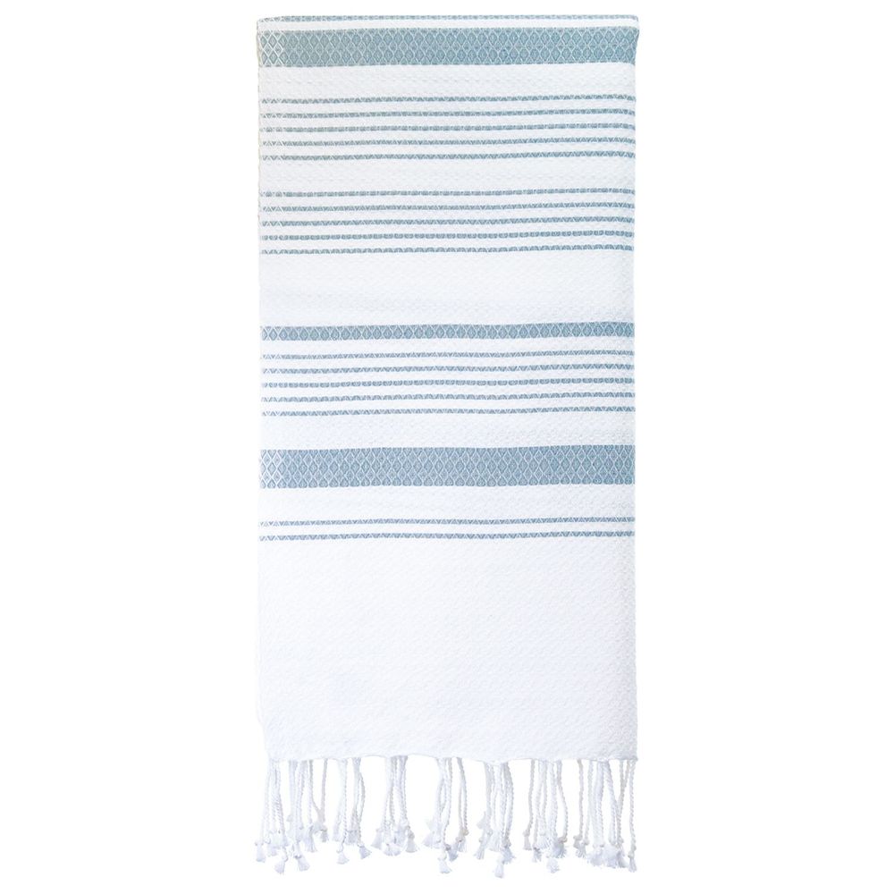Serviettes de bain - FOUTA EN COTON BIOLOGIQUE - Collection WHITE SAND- Couleur BLANC & MIRAGE - KARAWAN AUTHENTIC