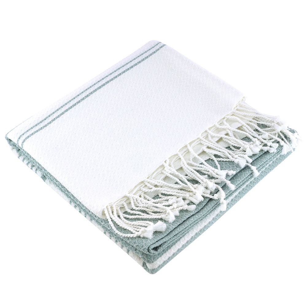Serviettes de bain - FOUTA EN COTON BIOLOGIQUE - Collection WHITE SAND- Couleur BLANC & MIRAGE - KARAWAN AUTHENTIC