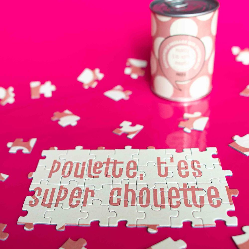 Cadeaux - Puzzle à message - Poulette t'es super chouette - MAUVAISES GRAINES/BWAT