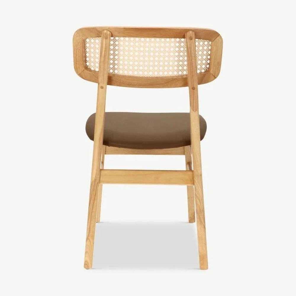 Chairs - Billy chair, rattan & brown PU leather - VIBORR