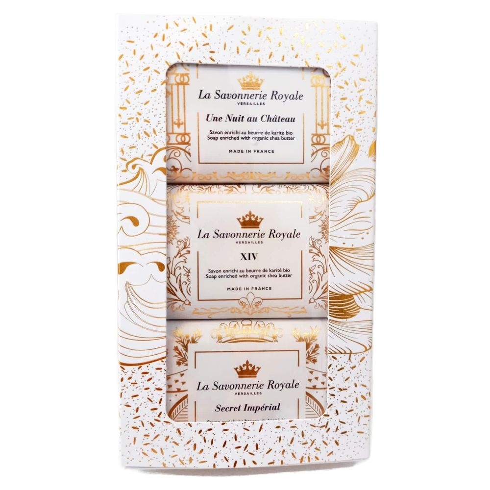 Savons - COFFRET 3 SAVONS N°2 (XIV, SECRET IMPERIAL, UNE NUIT AU CHÂTEAU) - LA SAVONNERIE ROYALE