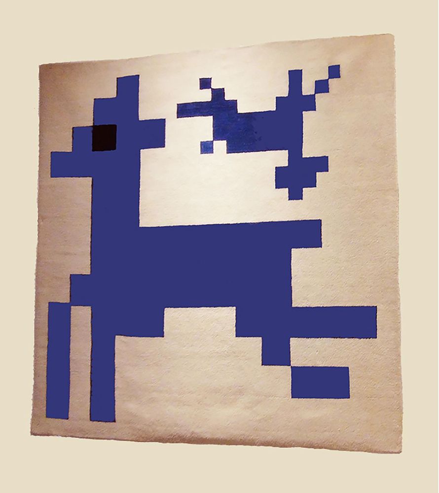 Tapis design - Blue Deers. RUG1a - MIKKA DESIGN INK
