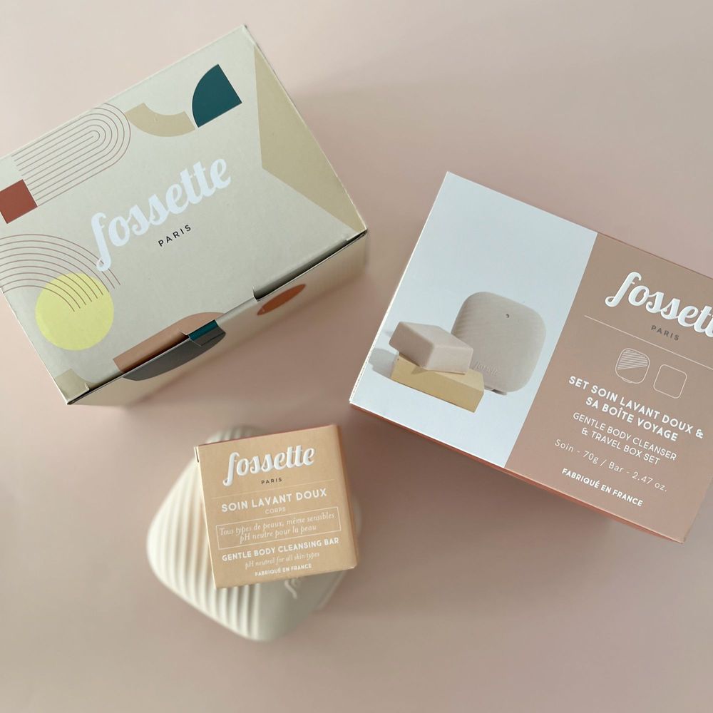 Cosmétiques - Coffret cadeau Soin Lavant Doux & sa Boîte Voyage - FOSSETTE PARIS